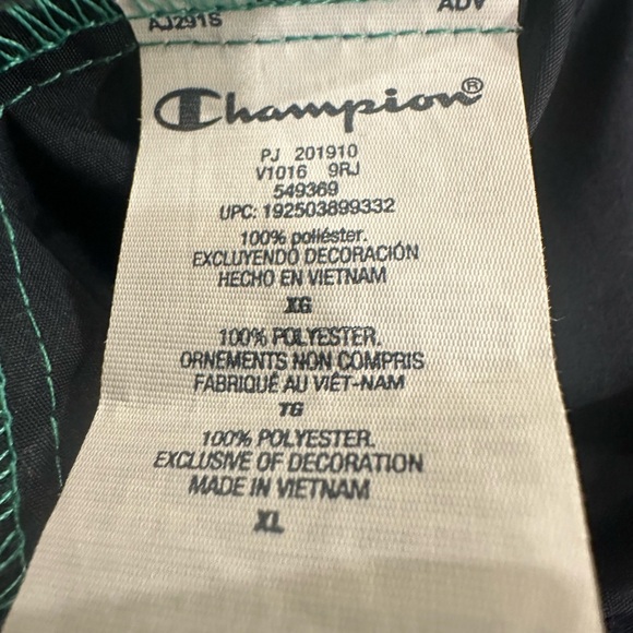 CHAMPION COLORBLOCKED GREEN AND BLUE PACKABLE STADIUM JACKET SIZE XL - Picture 9 of 9